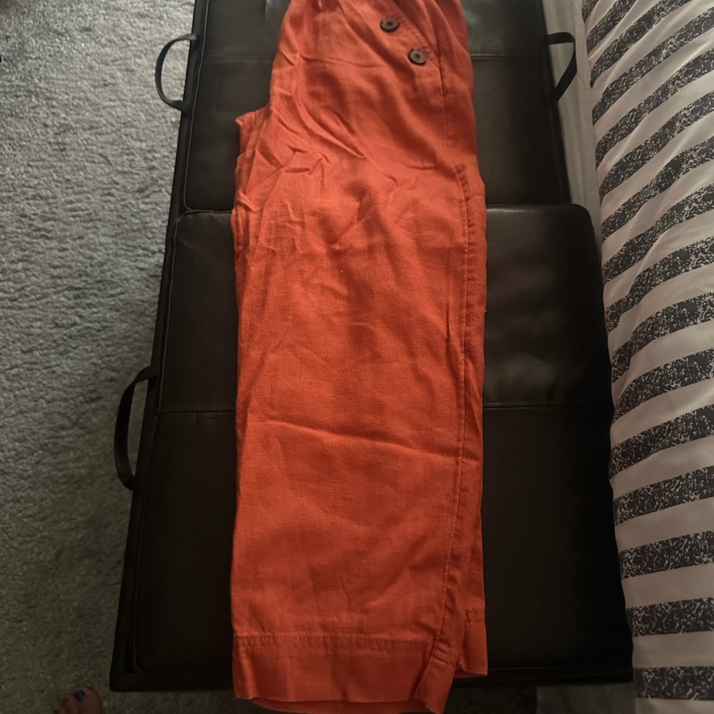 LOFT Orange Chinos Relaxed Fit Cotton Blend